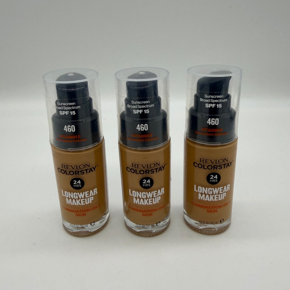 3x Revlon ColorStay Longwear Makeup 460 Macadamia‎ SPF 15 Combination Oily Skin